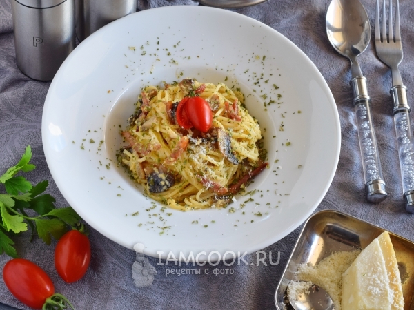 Карбонара с грибами, рецепт с фото