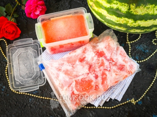 Заморозка арбуза на зиму, рецепт с фото