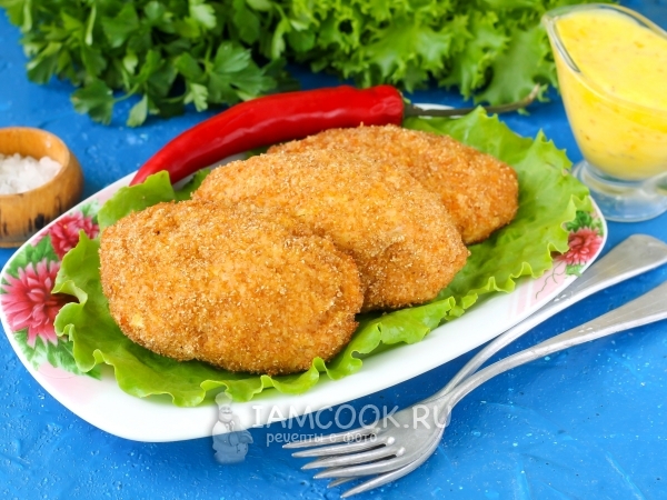 Куриные котлеты с сыром в духовке, рецепт с фото