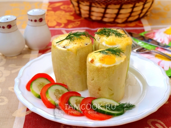 Бочонки из кабачков с мясным фаршем, рецепт с фото