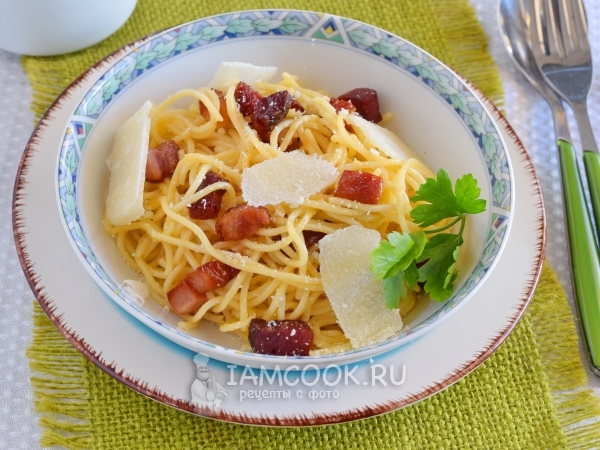 Паста карбонара без сливок, рецепт с фото