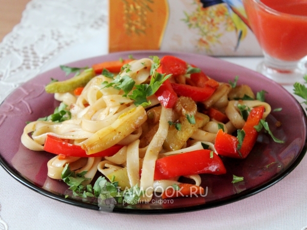 Удон со стручковой фасолью по-японски, рецепт с фото