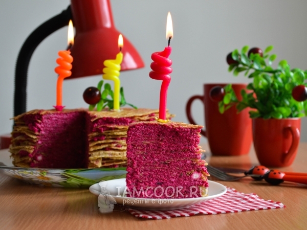 Закусочный вафельный торт из кабачков, рецепт с фото