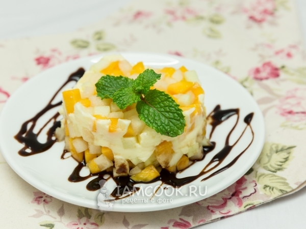 Легкий фруктовый десерт с маскарпоне, рецепт с фото