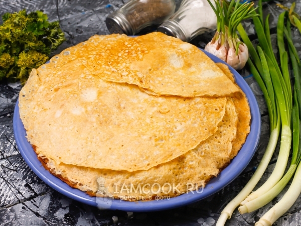 Тонкие блины на минералке (с дырочками), рецепт с фото