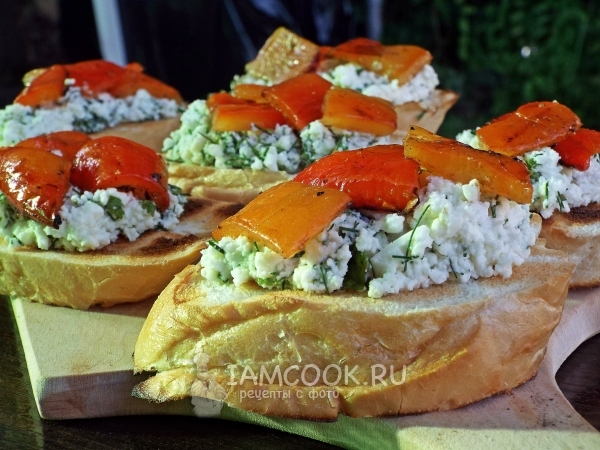 Брускетта-гриль с запеченным перцем, рецепт с фото