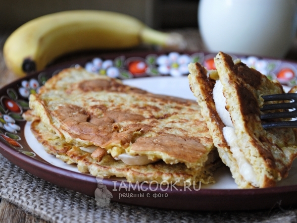 Овсяноблин с бананом (на молоке), рецепт с фото