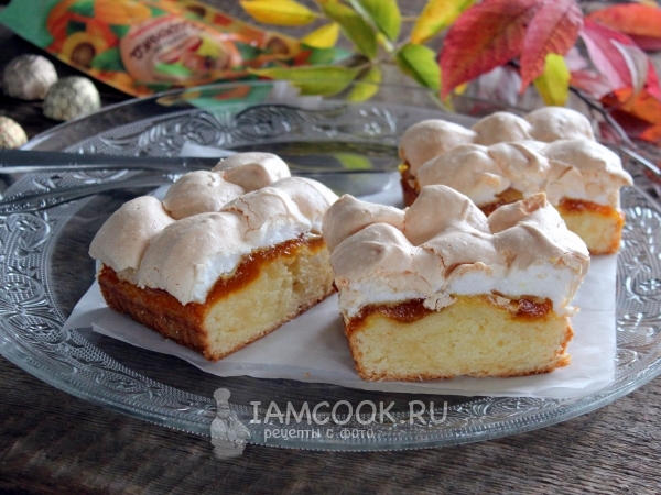 Пирог с повидлом и безе, рецепт с фото