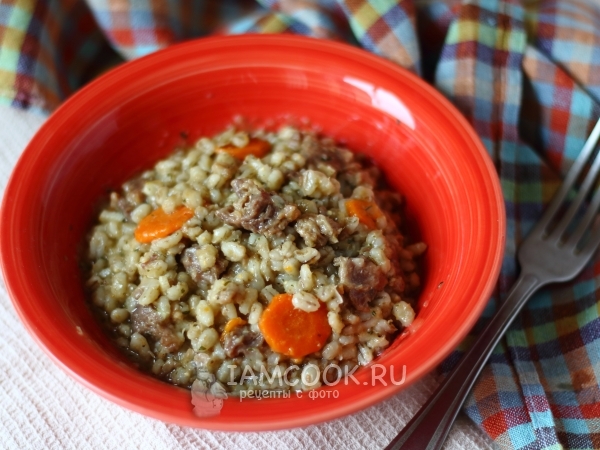 Перловая каша с тушенкой, рецепт с фото