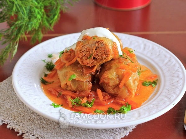 Голубцы с говядиной на сковороде, рецепт с фото