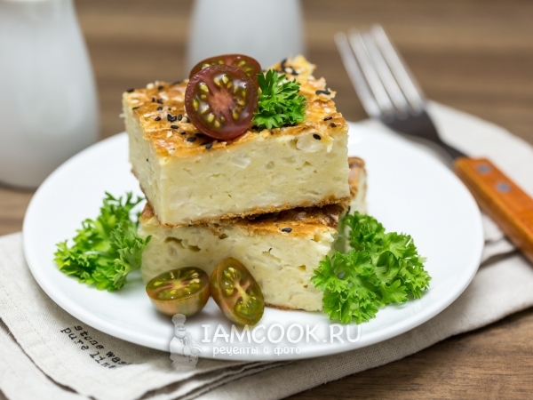 Ленивый заливной пирог с капустой, рецепт с фото