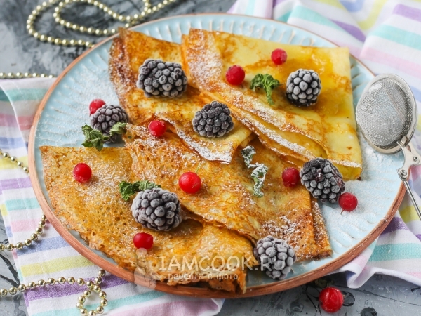 Сладкие блины, рецепт с фото