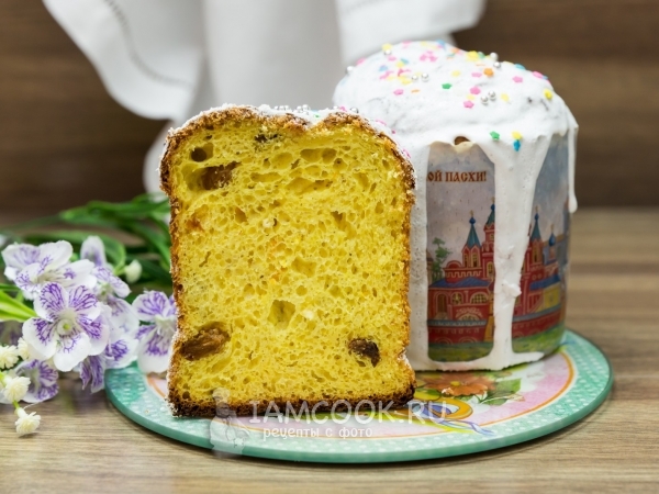 Творожный кулич на сухих дрожжах, рецепт с фото