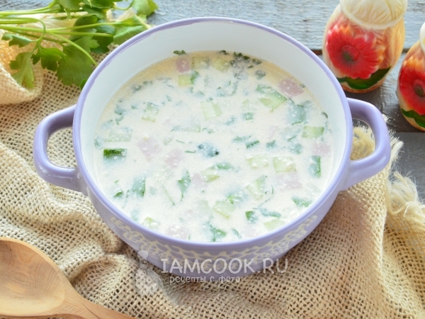 Окрошка на майонезе и воде, рецепт с фото