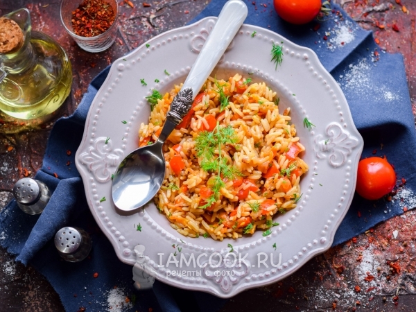 Плов с болгарским перцем (без мяса), рецепт с фото