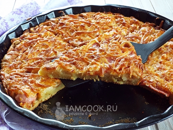 Быстрая пицца на кефире, рецепт с фото