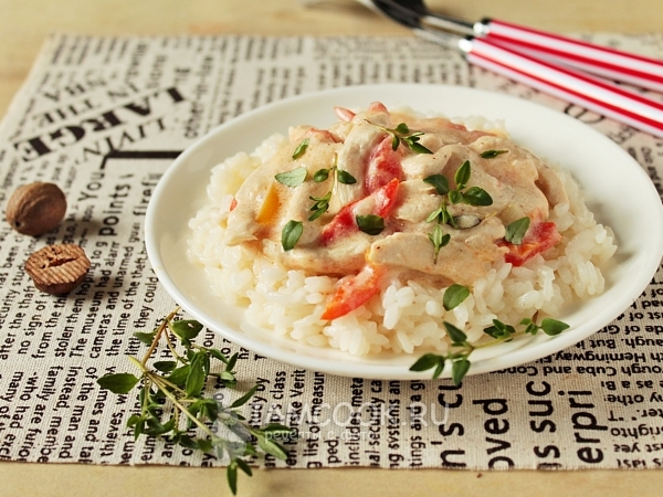 Фрикасе из курицы с овощами, рецепт с фото