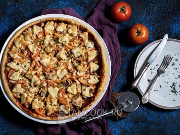 Пицца на кефире и майонезе, рецепт с фото