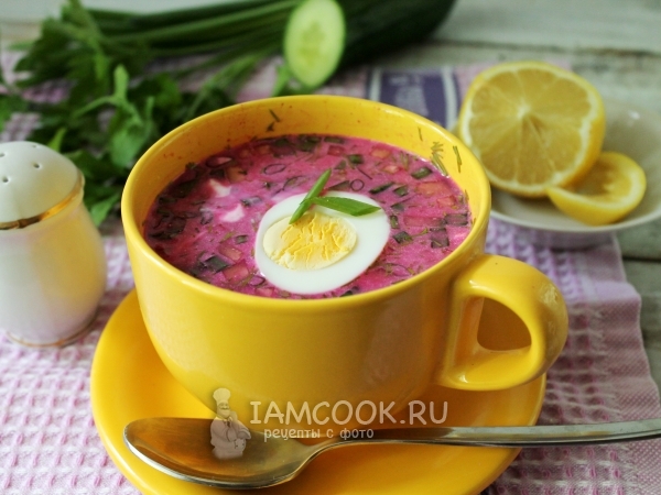 Холодник со свеклой на кипяченой воде, рецепт с фото