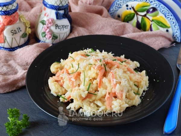 Ризотто с креветками в сливочном соусе, рецепт с фото