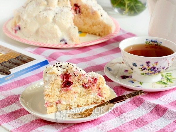 Торт «Вишня в снегу», рецепт с фото