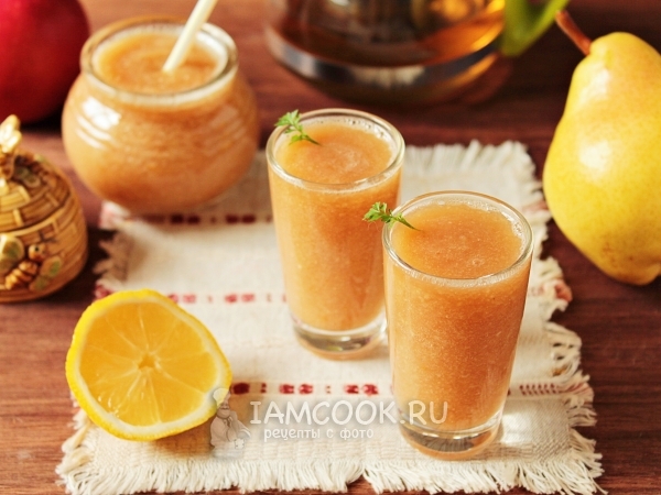 Смузи с яблоком и грушей, рецепт с фото