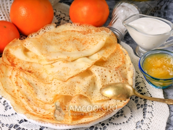 Ажурные блинчики на кефире с дырочками, рецепт с фото