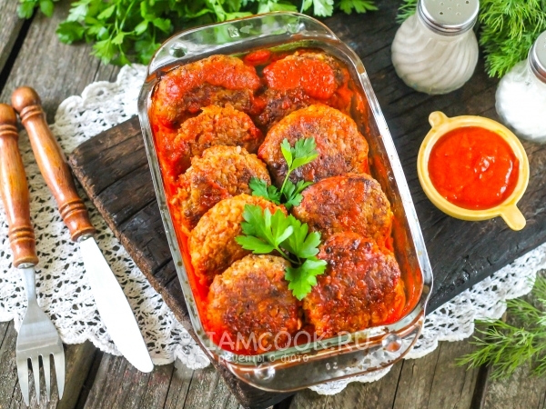 Жареные гречаники в томатном соусе в духовке, рецепт с фото