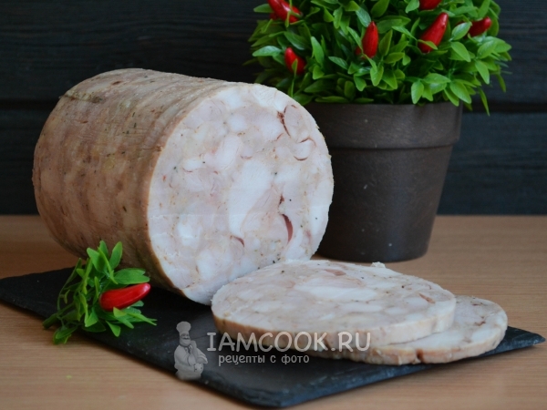 Ветчина из курицы в ветчиннице, рецепт с фото