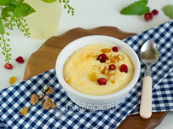 Кукурузная каша на воде с молоком, рецепт с фото