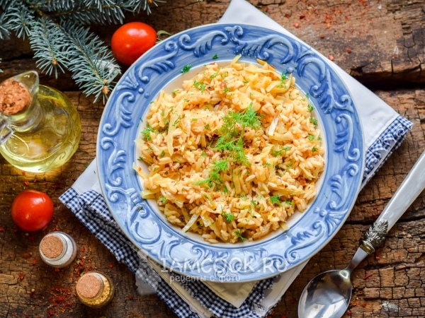 Плов с капустой, рецепт с фото