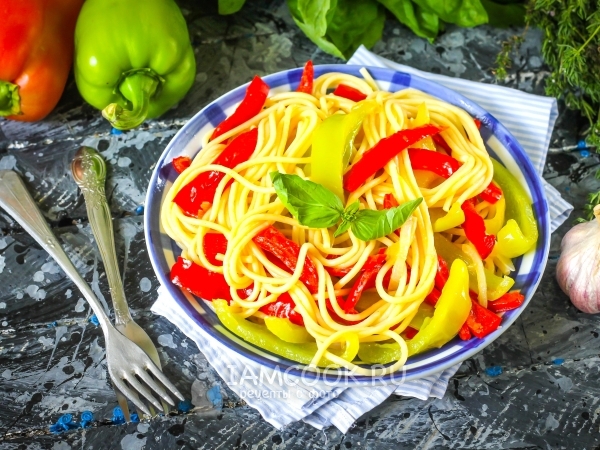 Паста с болгарским перцем, рецепт с фото