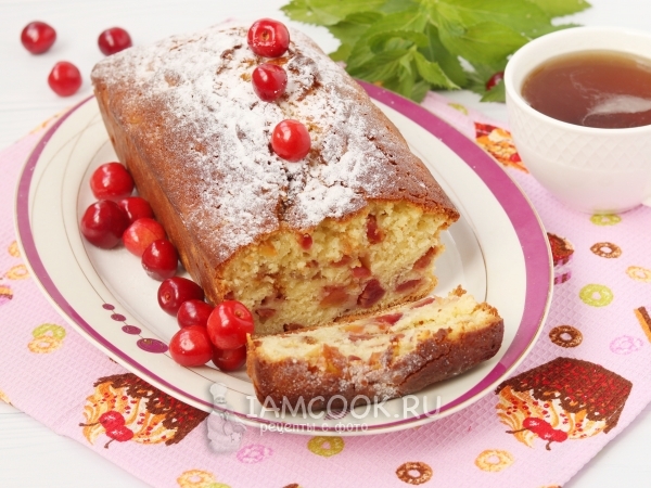 Кекс с черешней, рецепт с фото