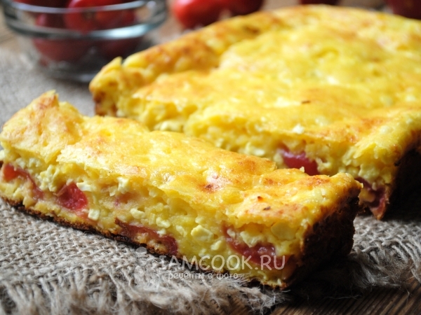 Творожная запеканка с черешней, рецепт с фото