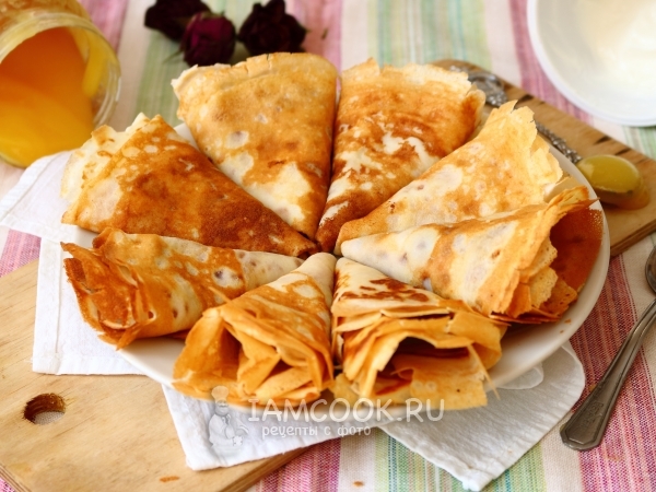 Тонкие блины с разрыхлителем, рецепт с фото