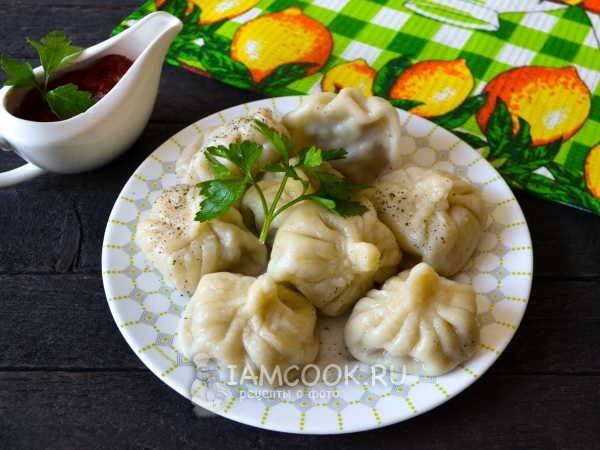 Хинкали с говядиной, рецепт с фото