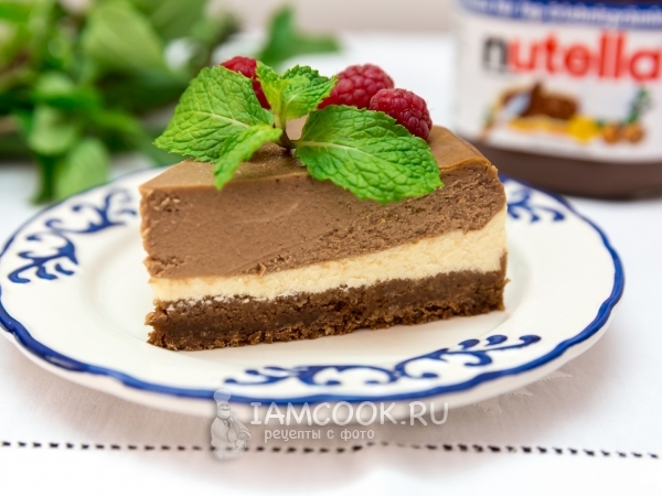 Двухцветный творожный чизкейк с Нутеллой, рецепт с фото