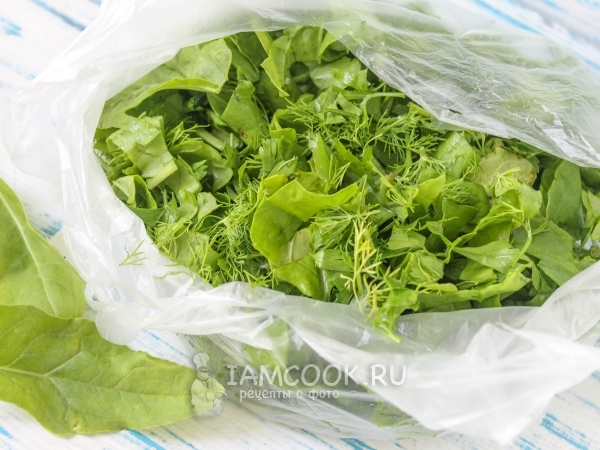 Заморозка для зеленого борща на зиму, рецепт с фото