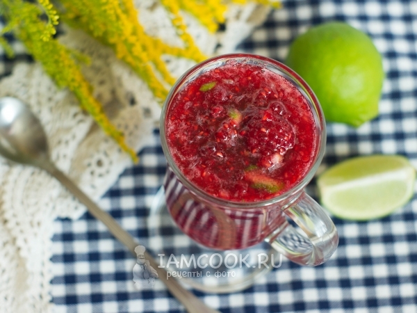 Малина, перетертая с сахаром и лаймом, рецепт с фото