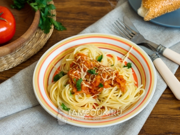 Чечевичная подлива к спагетти, рецепт с фото