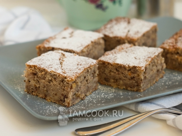 Банановый кекс с грецкими орехами, рецепт с фото