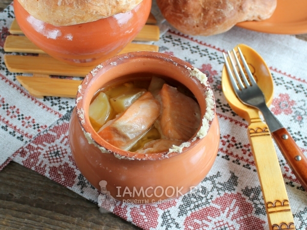 Семга в горшочках, рецепт с фото