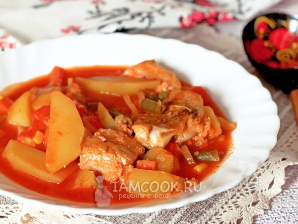Овощное рагу с рыбой, рецепт с фото