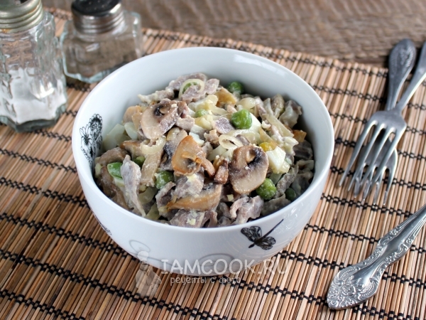 Салат с куриными желудками «Пуп земли», рецепт с фото