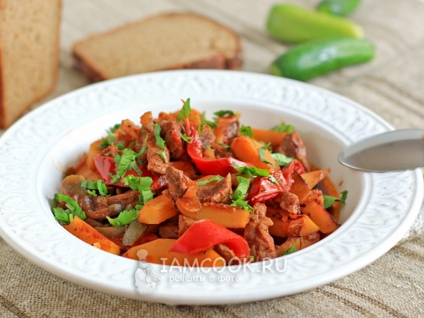 Азу с болгарским перцем, рецепт с фото