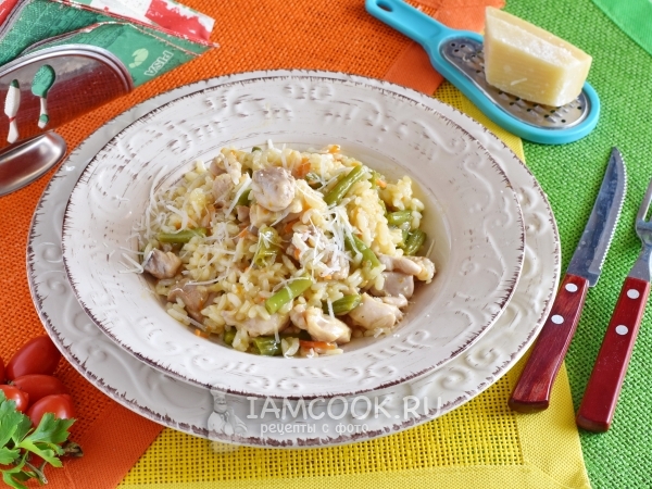 Ризотто с курицей и овощами (классический рецепт), рецепт с фото