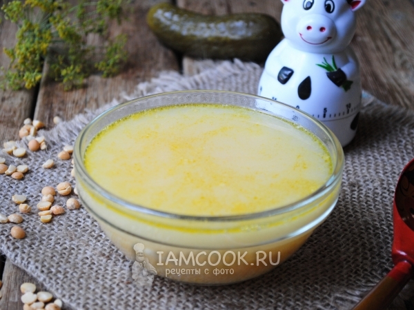 Гороховый суп с плавленым сыром, рецепт с фото