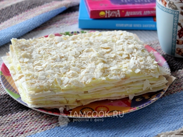 Ленивый торт «Наполеон» (из лаваша), рецепт с фото
