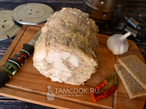 Ветчина в ветчиннице в мультиварке, рецепт с фото