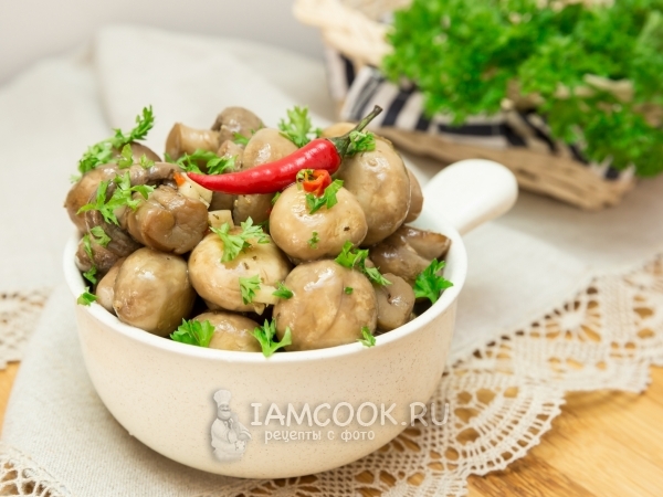 Шампиньоны в медовом маринаде, рецепт с фото